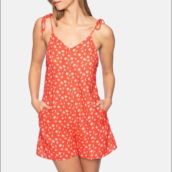 🔆HURLEY🔆 RLY NATURALS TIE STRAP ROMPER - Picture 8 of 14